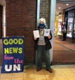 Ann sharing the Good News in Wickford, Essex